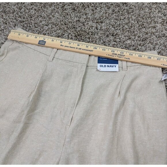 Old Navy Pants Womens Large Taylor Wide Leg Trouser High Rise Linen Full Length - Picture 7 of 10